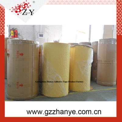 Guangzhou Zhanye Factory Yellow High Degree Masking Tape Jumbo Roll